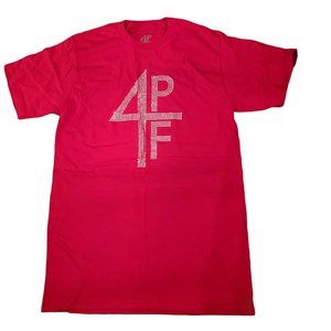 4PF Unisex Adult Red Short Sleeve Crew Neck Pullover Graphic T Shirt Size Smalll